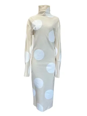 Max Mara Women's Natural Malizia Virgin Wool Jersey Dress Size M NWT