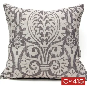 Medieval Damask Pillow - Gray