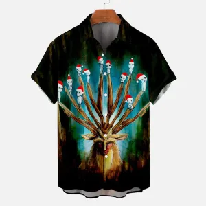 Men's Christmas Creative Poster Pattern Short Sleeve Shirt