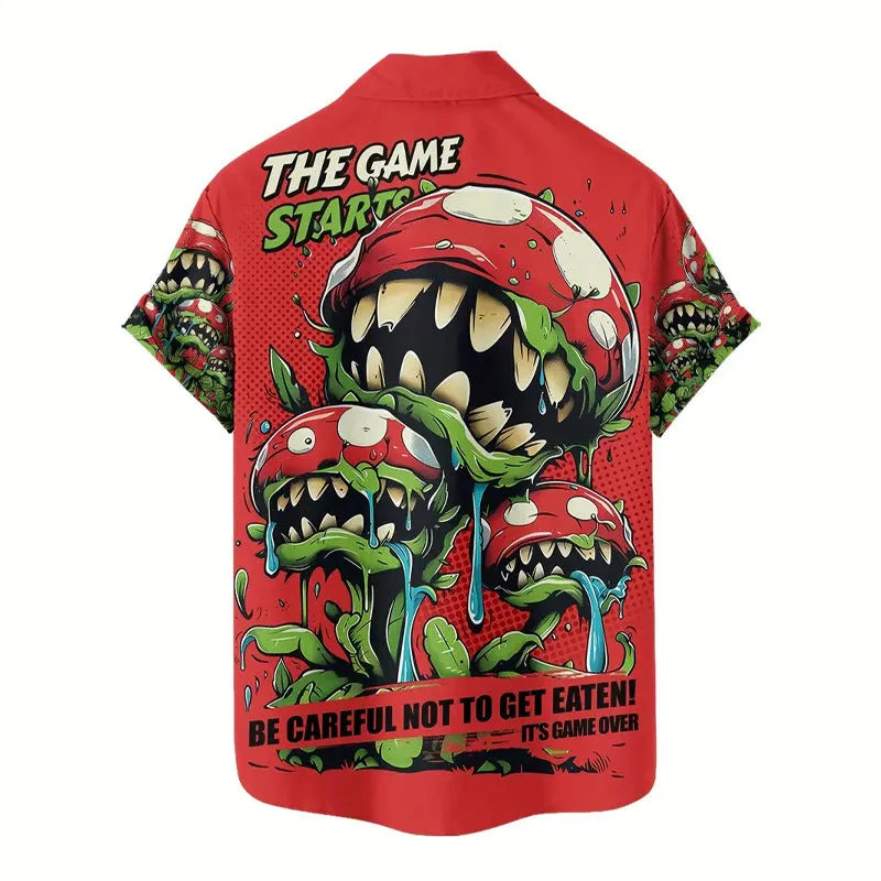 Men's Hip-hop Street Printed Casual Short Sleeve Shirt