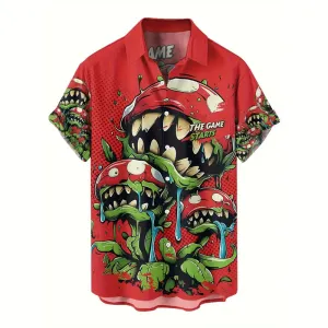 Men's Hip-hop Street Printed Casual Short Sleeve Shirt