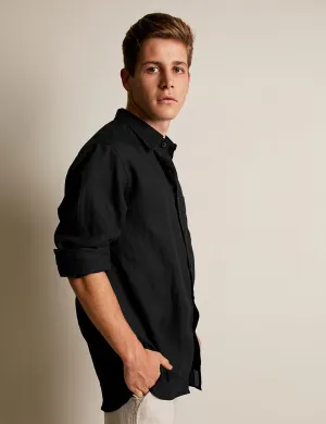 MENS SHIRT | CASUAL FIT | LONG SLEEVE | BLACK