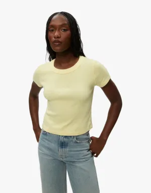 Michael Stars Mimi Cropped Tee in Lemonade
