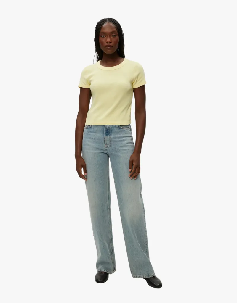 Michael Stars Mimi Cropped Tee in Lemonade