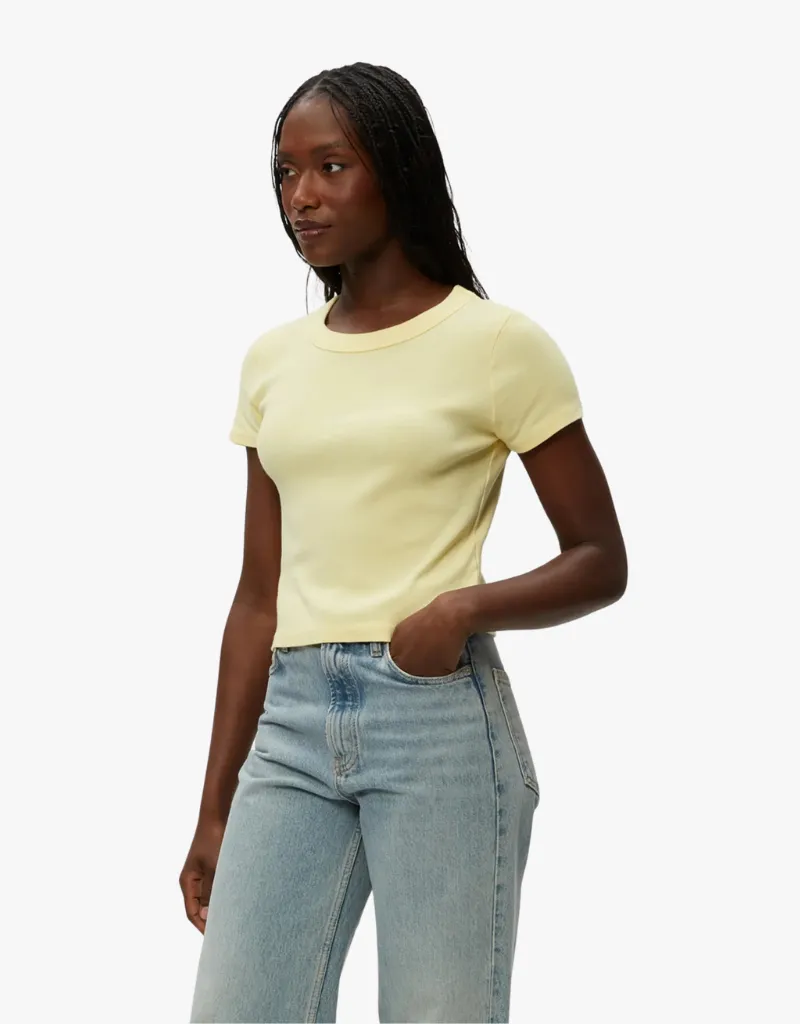 Michael Stars Mimi Cropped Tee in Lemonade