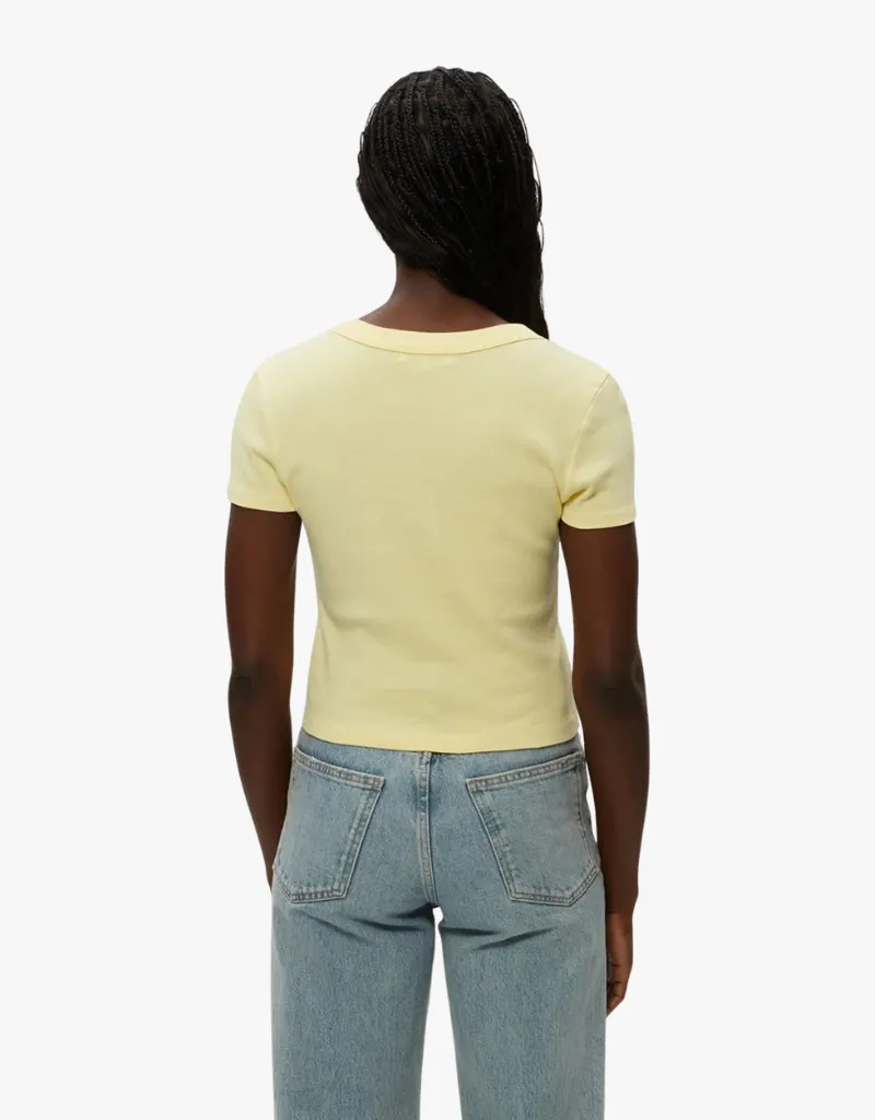 Michael Stars Mimi Cropped Tee in Lemonade