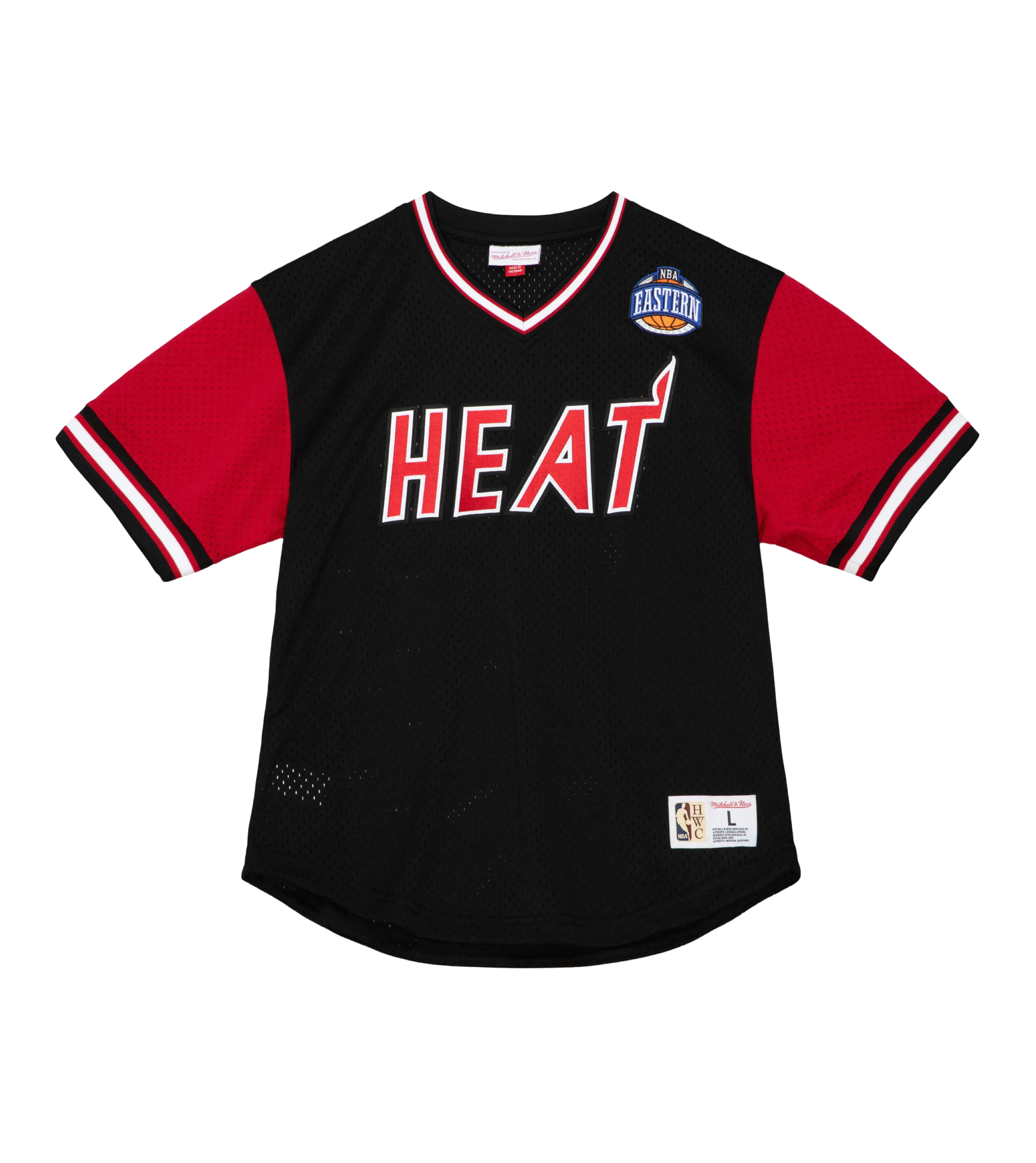 Mitchell & Ness Miami HEAT Hardwood Classic Night Mesh V-Neck