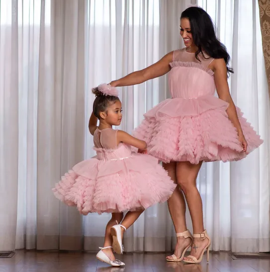 Mom and Daughter Matching Pink Perfect Dress