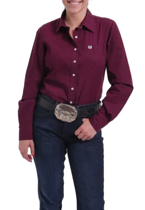 MSW9164030 Cinch Women's Arena Shirt Burgundy