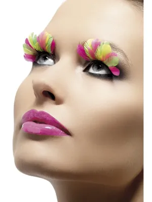 Multi-Coloured Feather Eyelashes