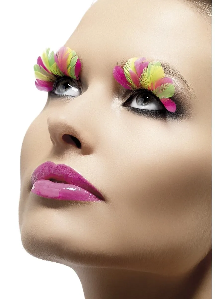 Multi-Coloured Feather Eyelashes
