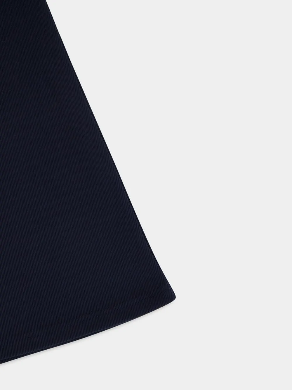 Navy Double Buckle 90's Rib Dress