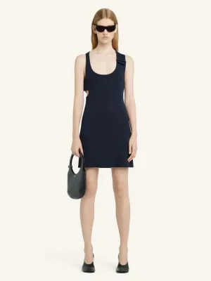 Navy Double Buckle 90's Rib Dress