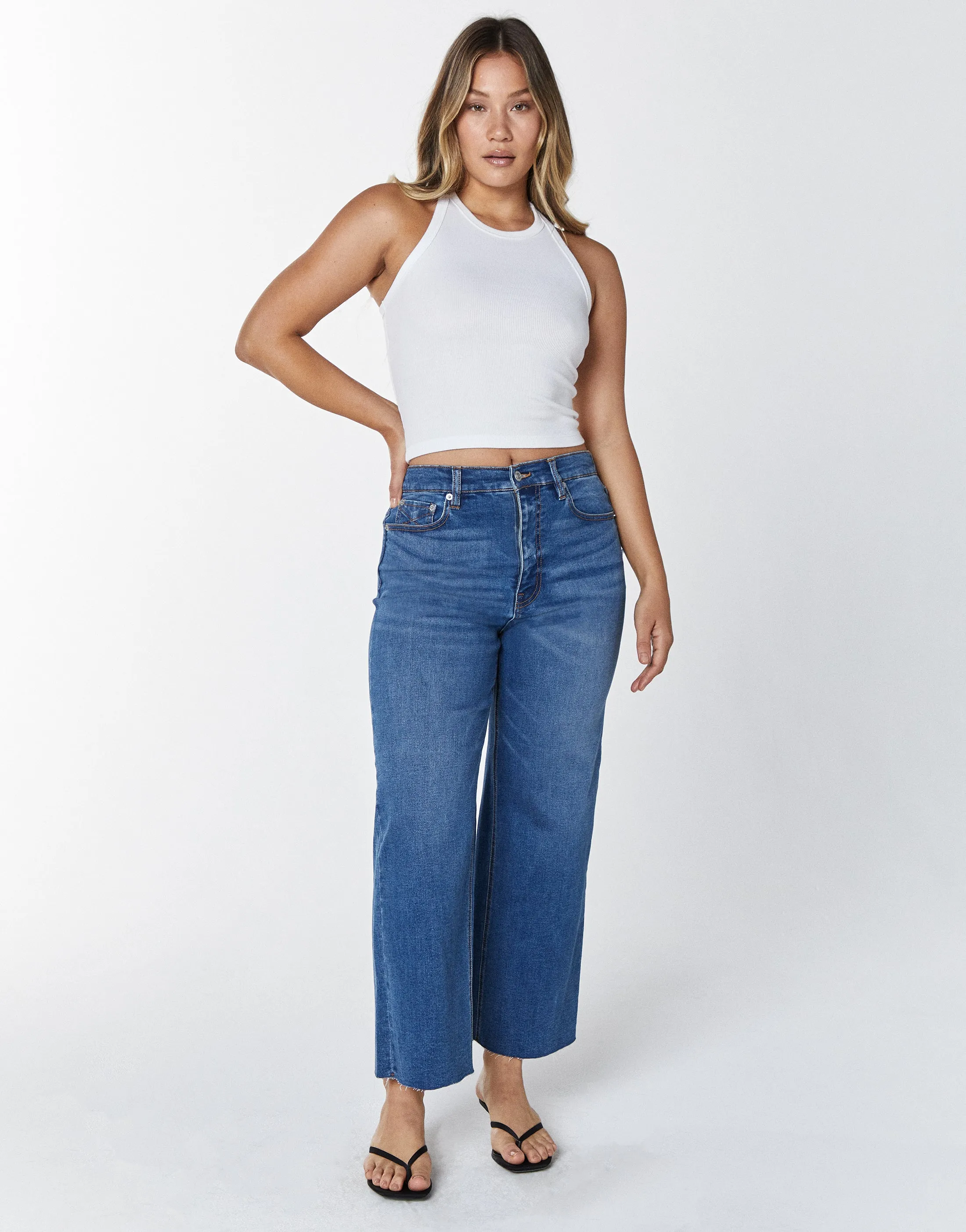 NOEMI High-Rise Cropped Wide Leg in Rowena