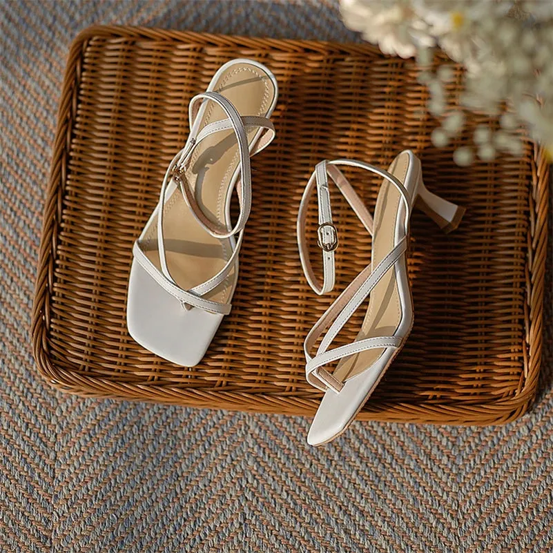 Nora Leather High Heel Sandals