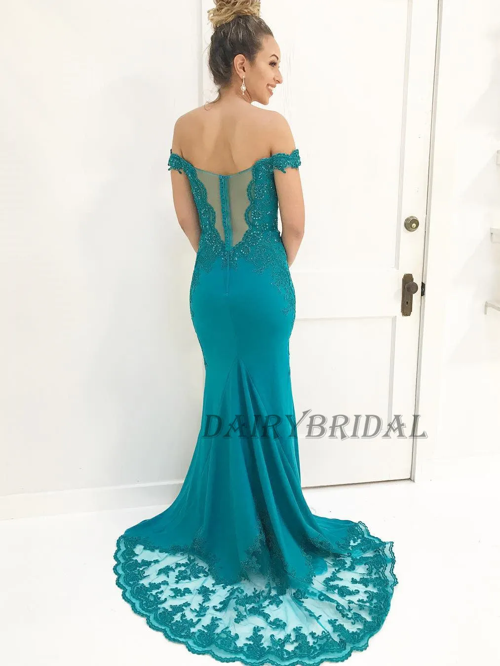 Off the Shoulder Prom Dress, Mermaid Prom Dress, Soft Satin Prom Dress, Applique Prom Dress, Sexy Prom Dress, Beaded Prom Dress, D46