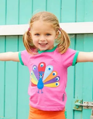Organic Peacock Applique T-Shirt