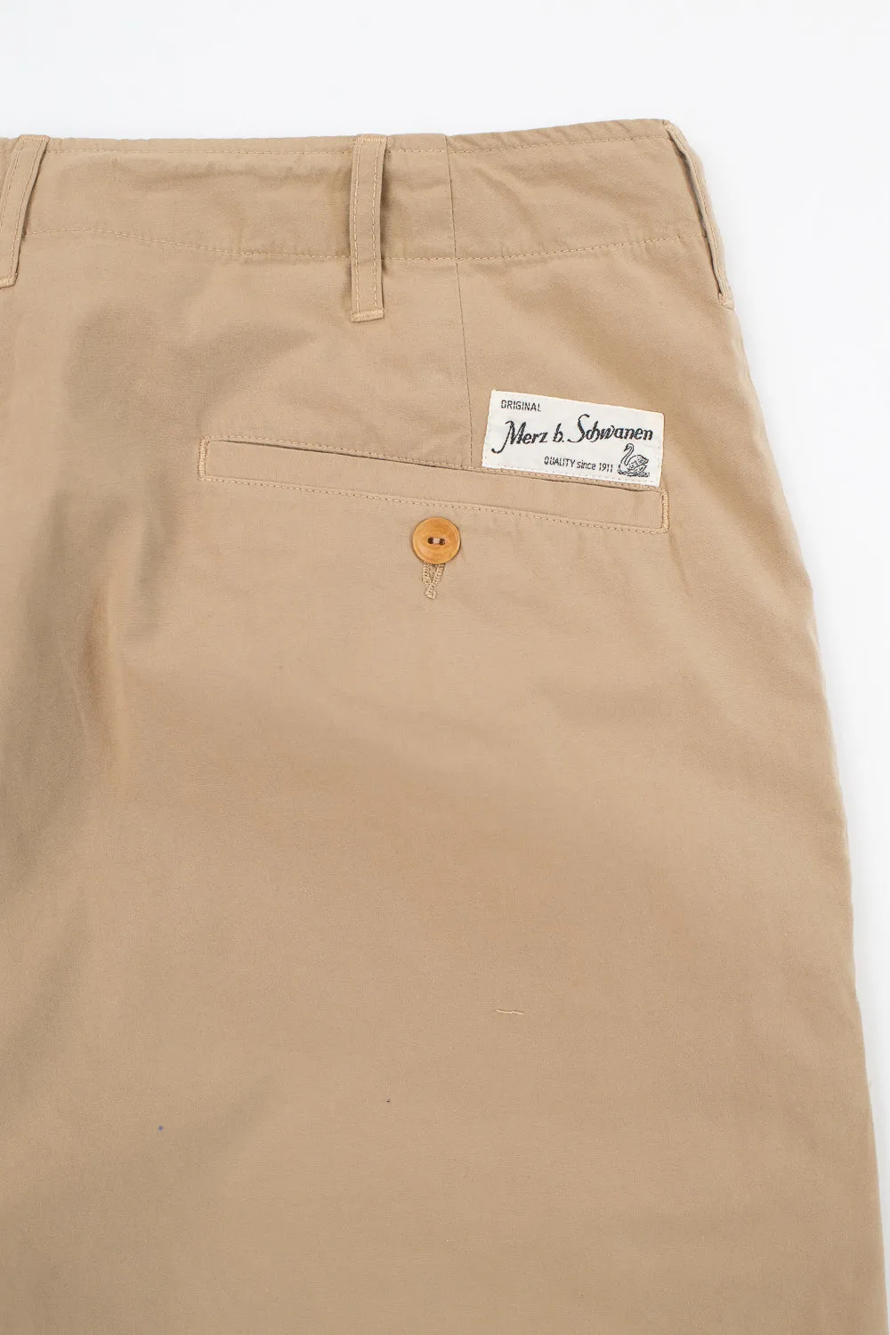PANTS03.16 - Organic Cotton Poplin Pleated Front Pants - Khaki