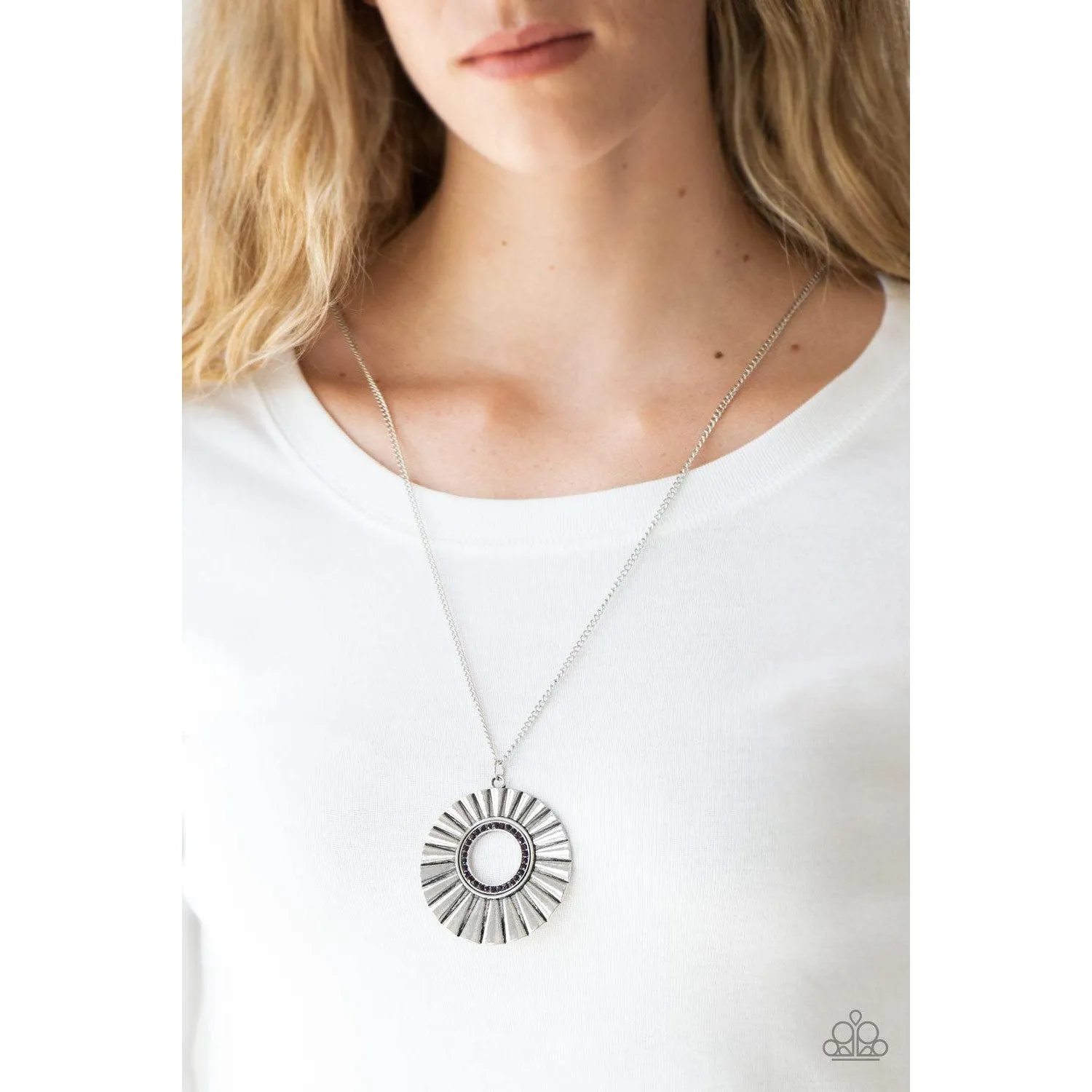 Paparazzi Chicly Centered Purple Necklace & Earrings Set