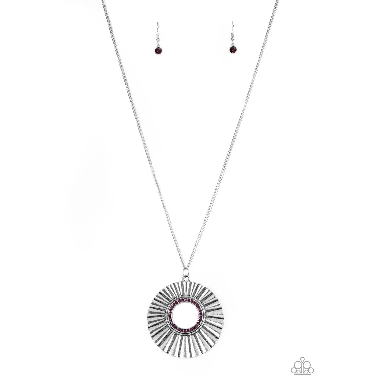 Paparazzi Chicly Centered Purple Necklace & Earrings Set