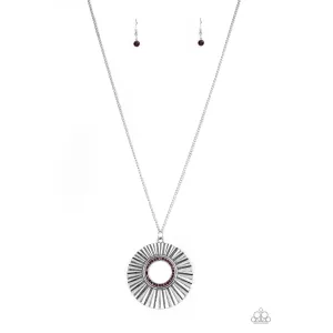 Paparazzi Chicly Centered Purple Necklace & Earrings Set