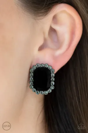 Paparazzi Glitter Enthusiast - Black Clip-On Earrings