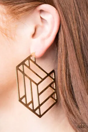 Paparazzi Gotta Get GEO-ing - Gold Hoop Earrings