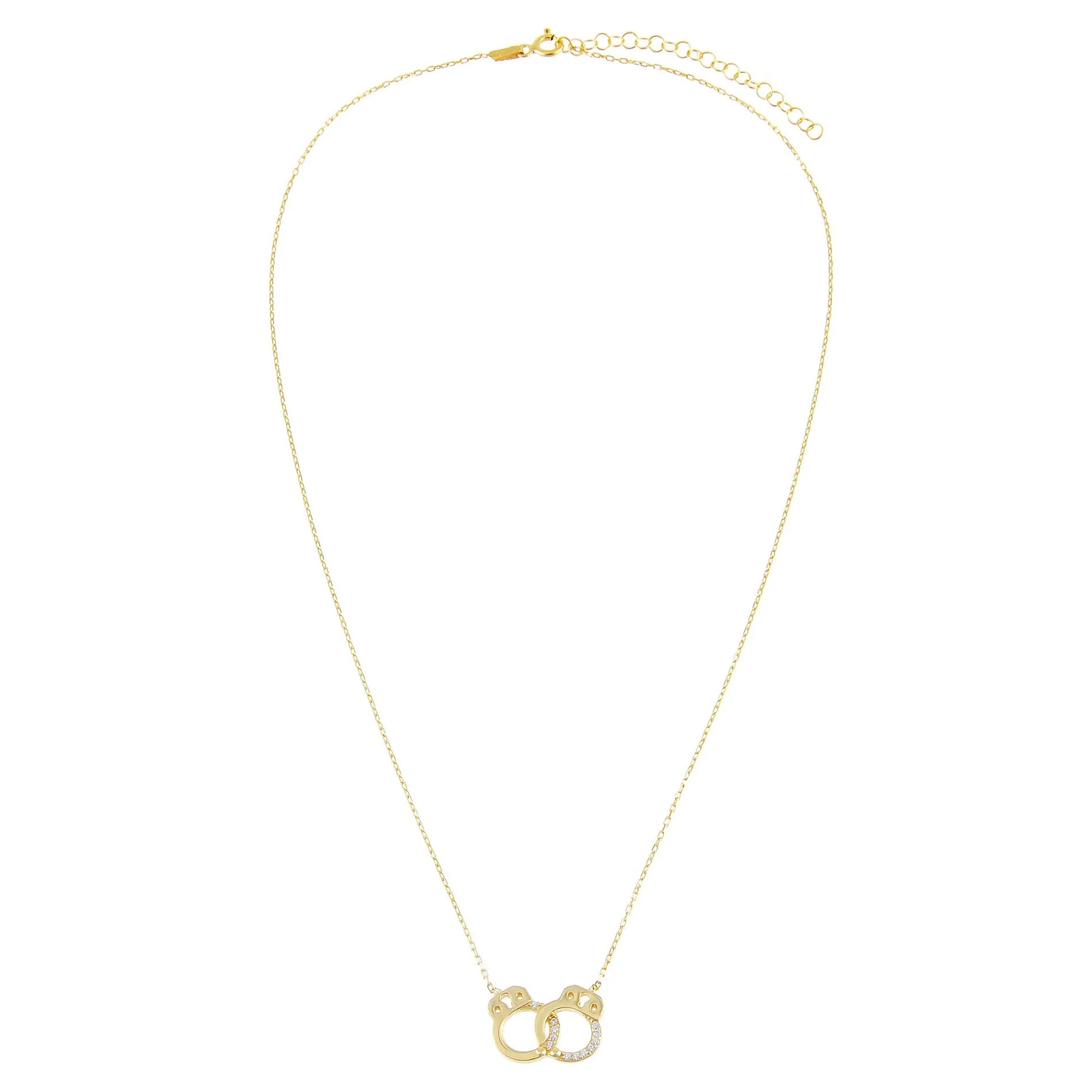 Pavé X Solid Handcuff Necklace