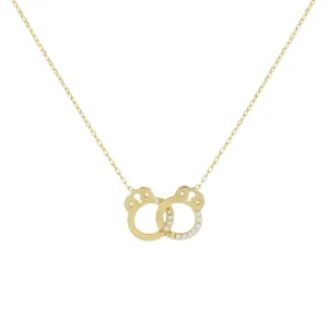 Pavé X Solid Handcuff Necklace