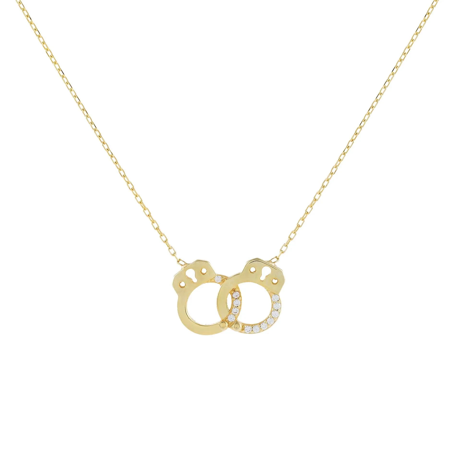 Pavé X Solid Handcuff Necklace