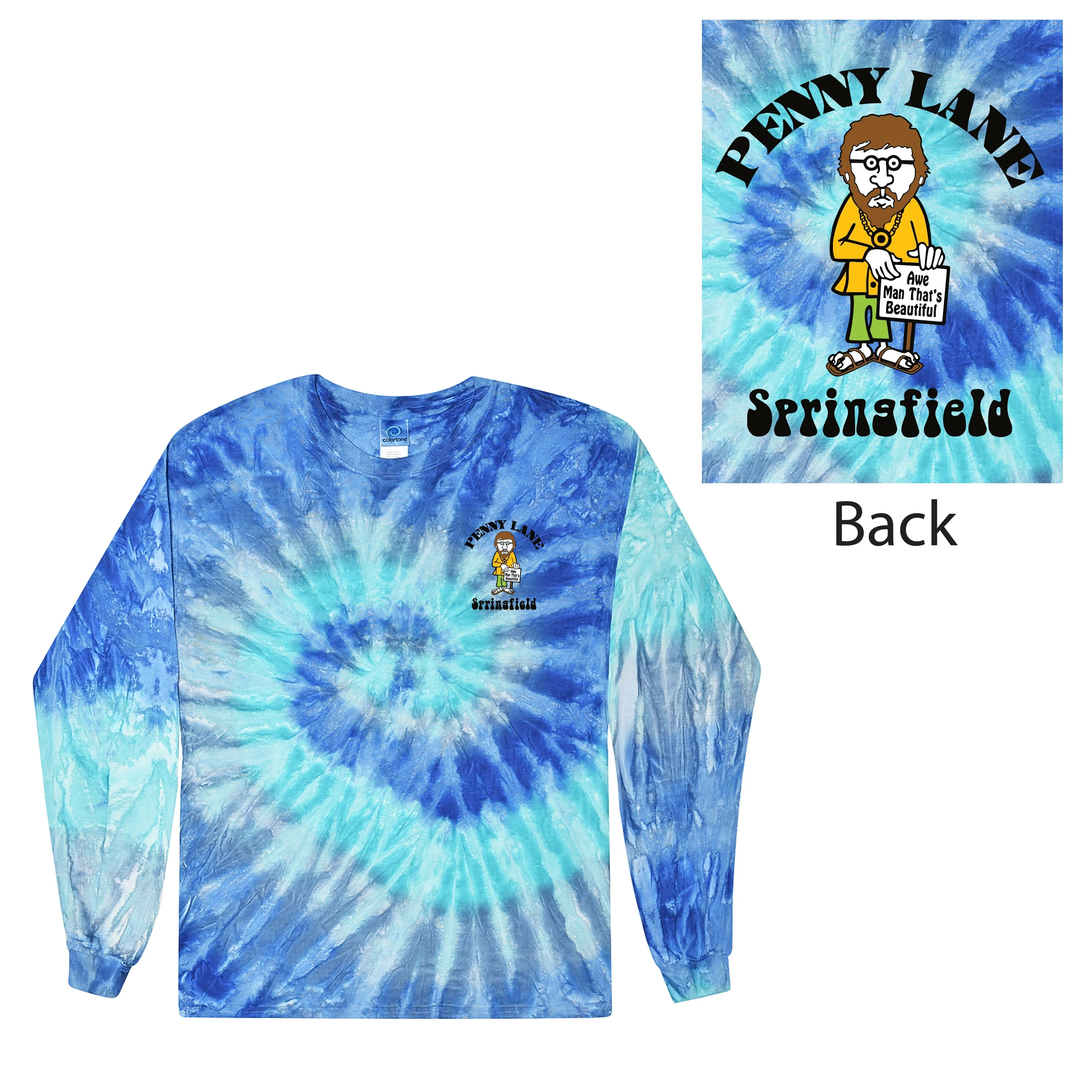 Penny Lane Guy Tie Dye L-Sleeve Shirt - Blue Jerry