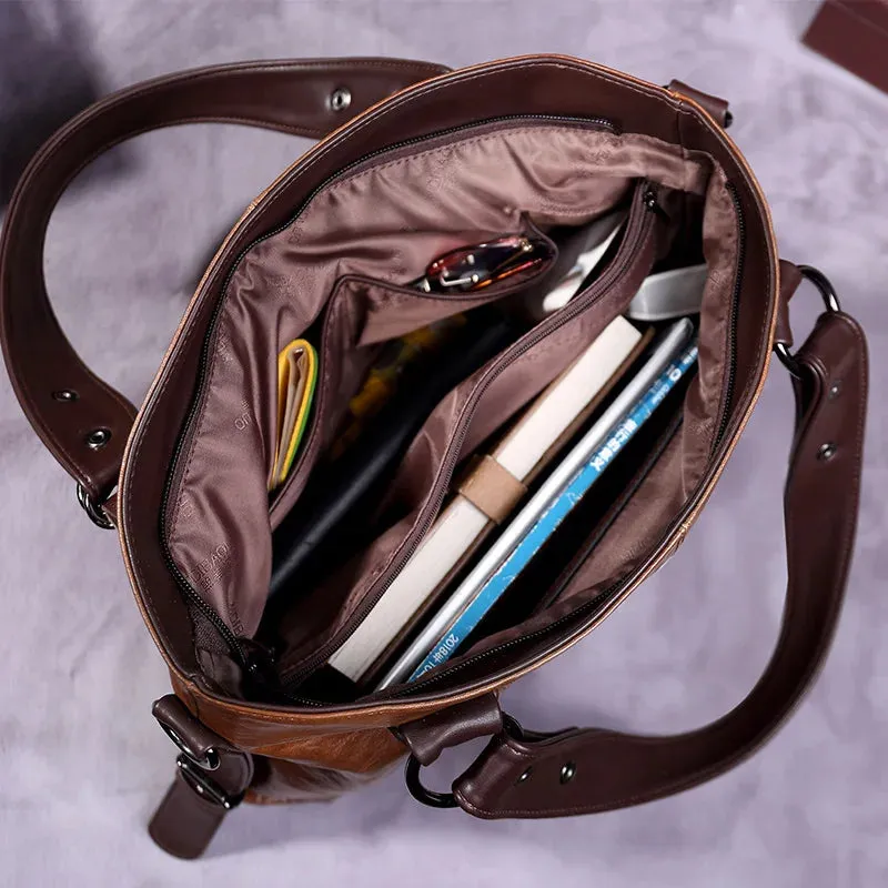 Pilar® | Soft leather bag with two handles and elegant details