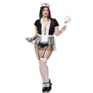 Plus Size Naughty French Maid Costume Set