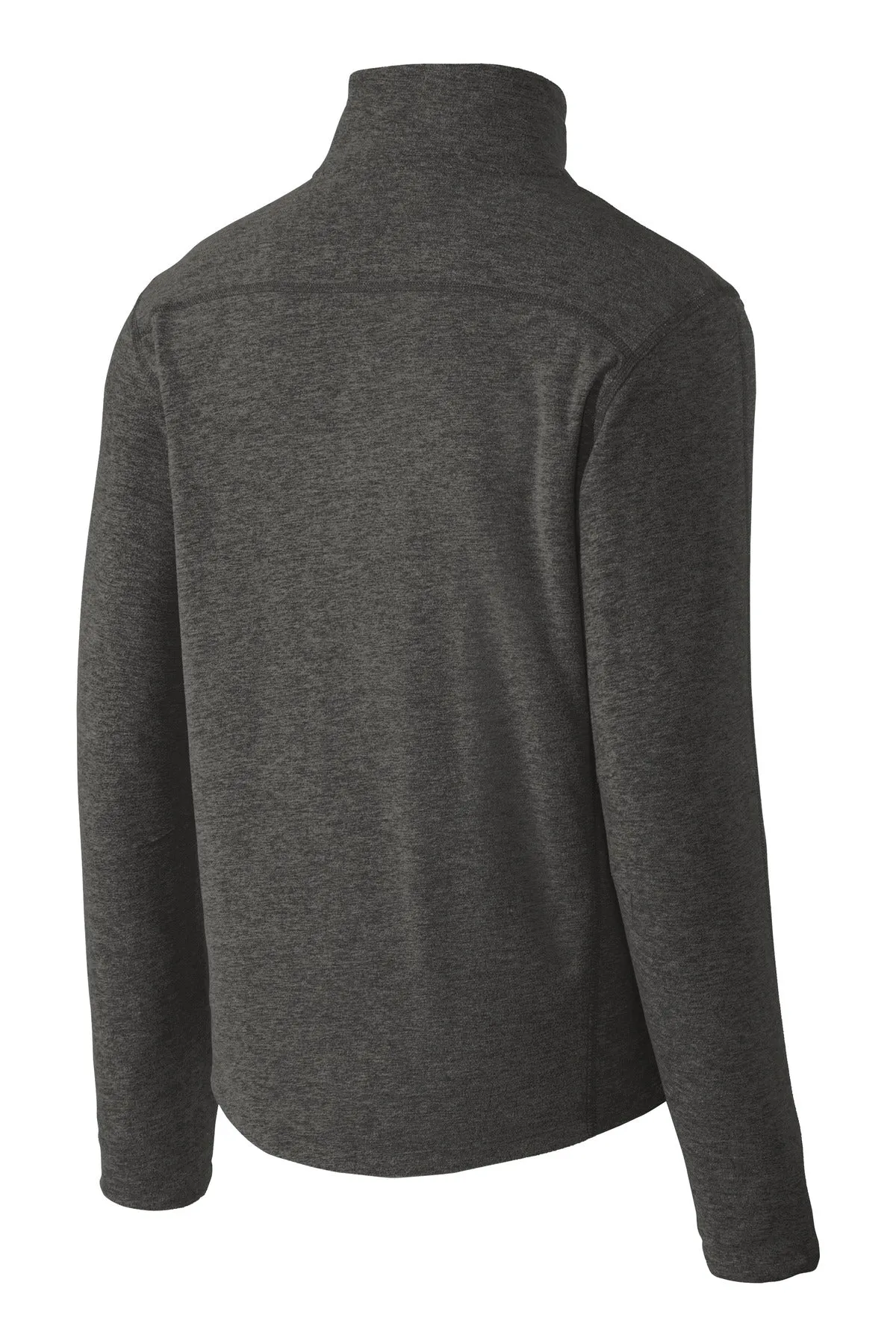 Port Authority Heather Microfleece Full-Zip Jacket. F235 Black Charcoal Heather