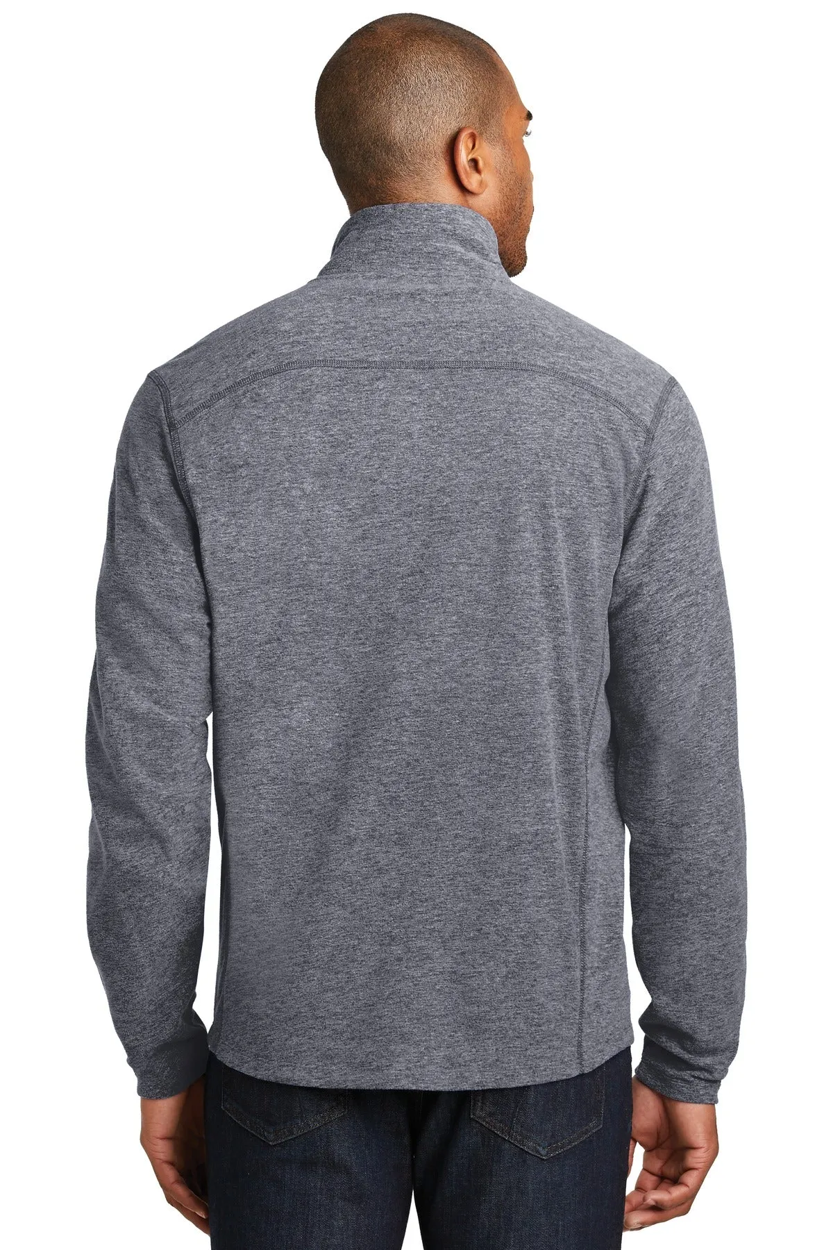 Port Authority Heather Microfleece Full-Zip Jacket. F235 True Navy Heather