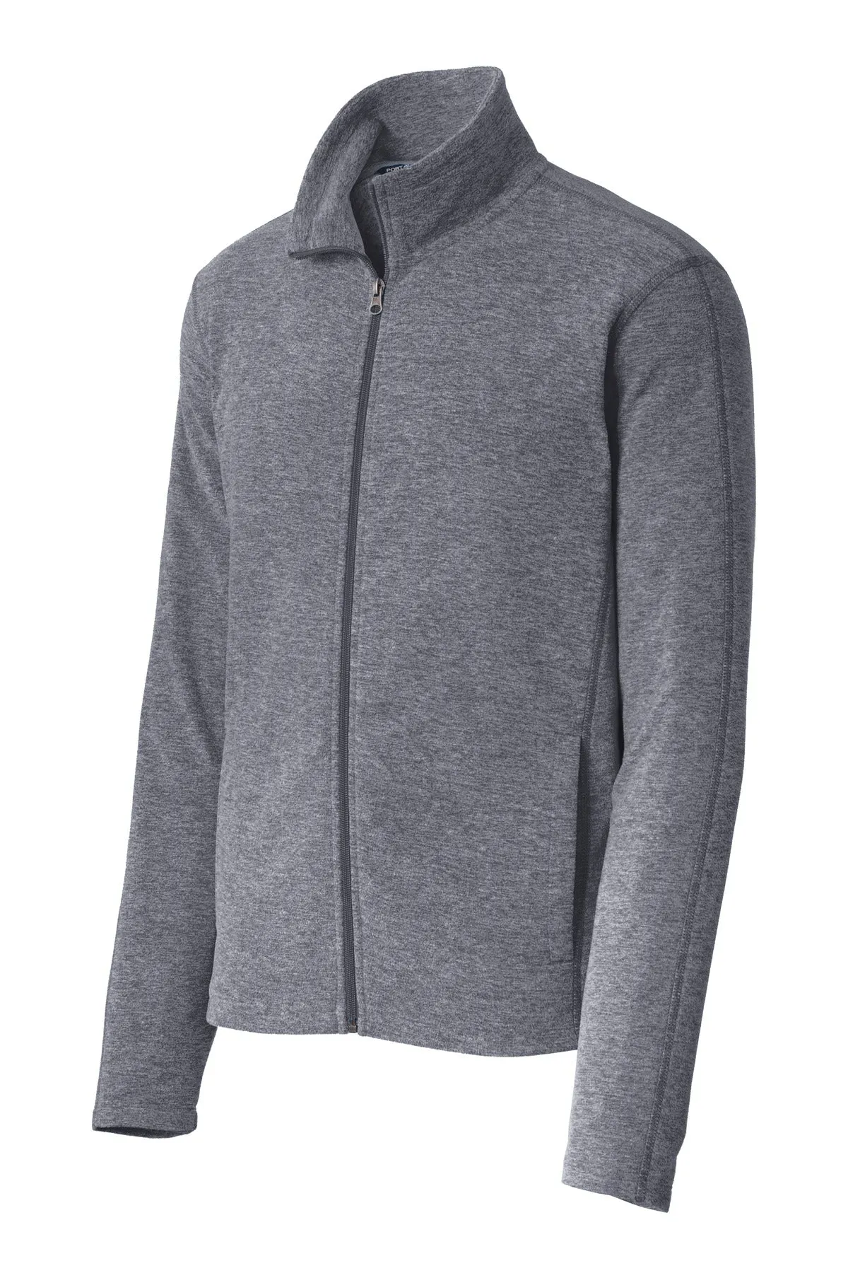Port Authority Heather Microfleece Full-Zip Jacket. F235 True Navy Heather