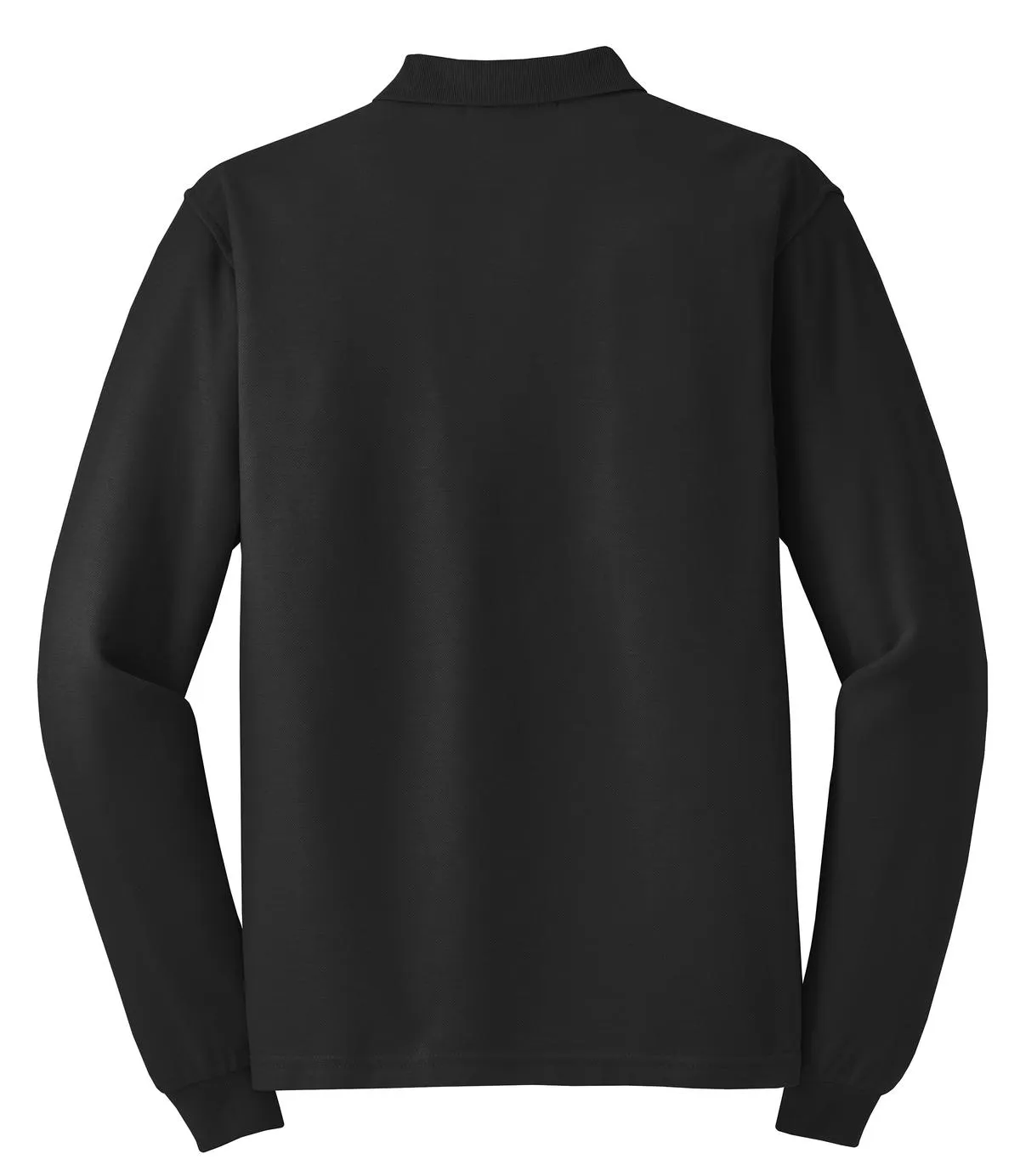 Port Authority Silk Touch Long Sleeve Polo.  K500LS Black