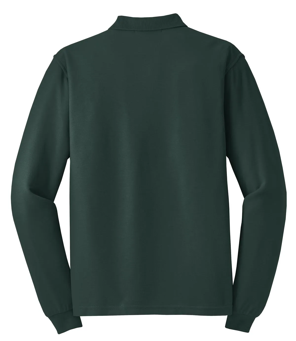 Port Authority Silk Touch Long Sleeve Polo.  K500LS Dark Green