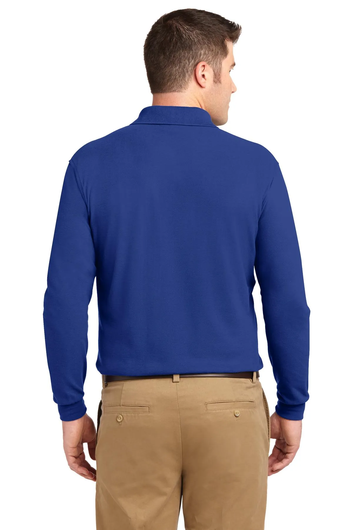 Port Authority Silk Touch Long Sleeve Polo.  K500LS Royal