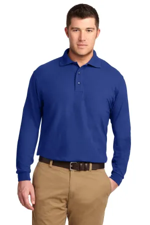Port Authority Silk Touch Long Sleeve Polo.  K500LS Royal