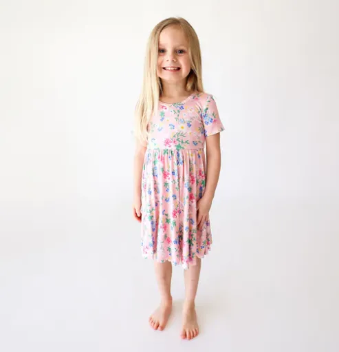 Posh Peanut Nicole - Short Sleeve Basic Twirl Dress
