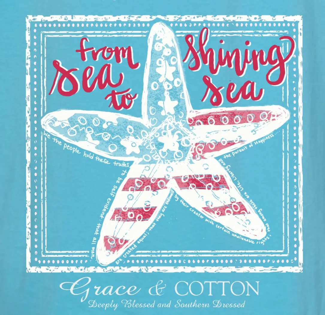 "Sea to Shining Sea"- Comfort Colors Sapphire