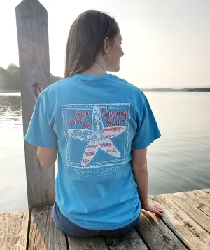 "Sea to Shining Sea"- Comfort Colors Sapphire