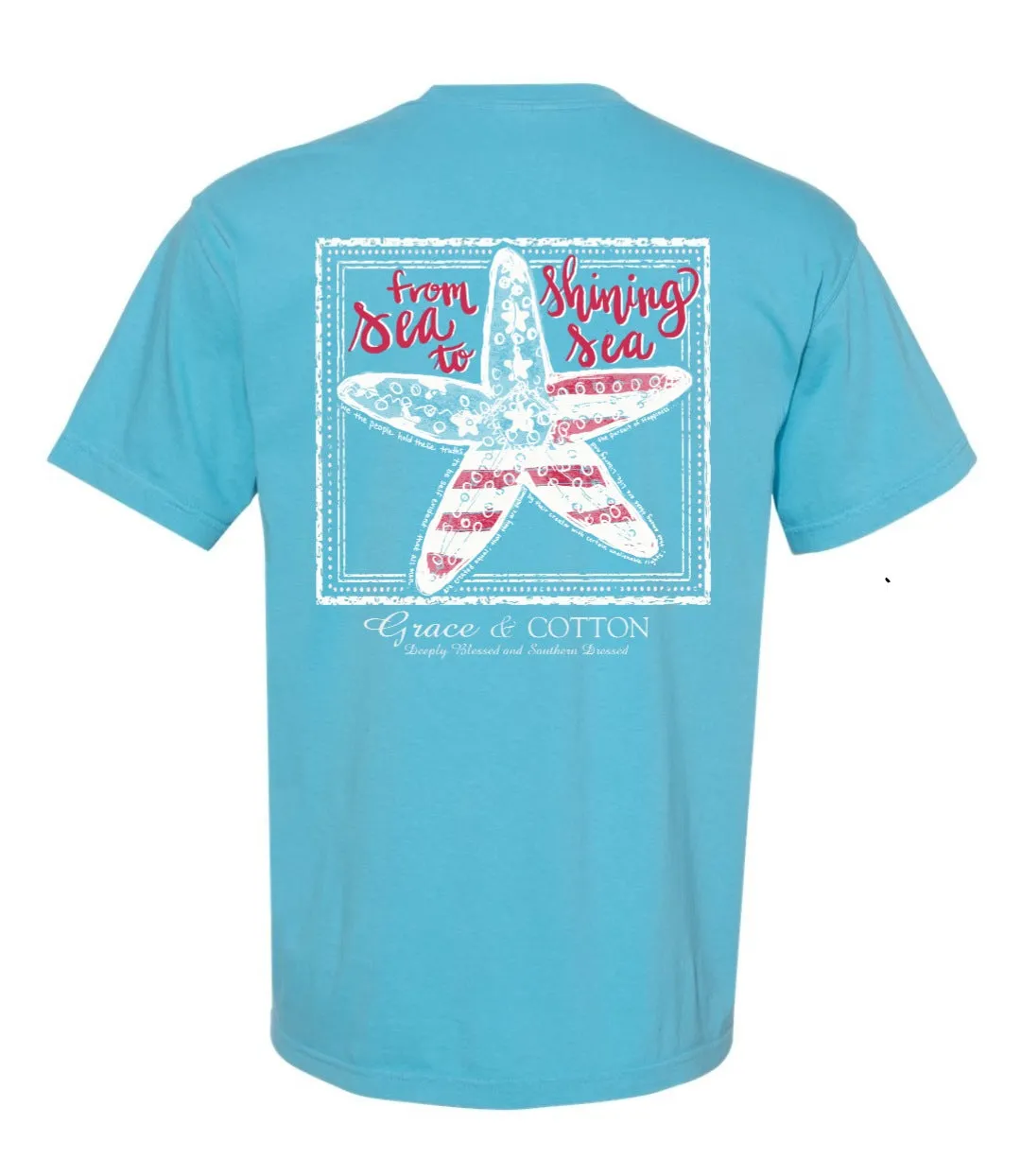 "Sea to Shining Sea"- Comfort Colors Sapphire