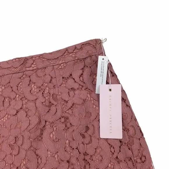 Rachel Parcell Pencil Skirt Pink Venetian Lace High Waist Knee Length Sz XS $129
