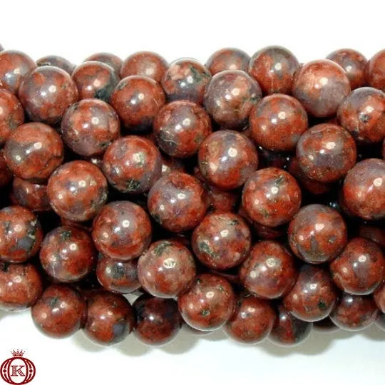 Red Sesame Jasper Beads Smooth Round