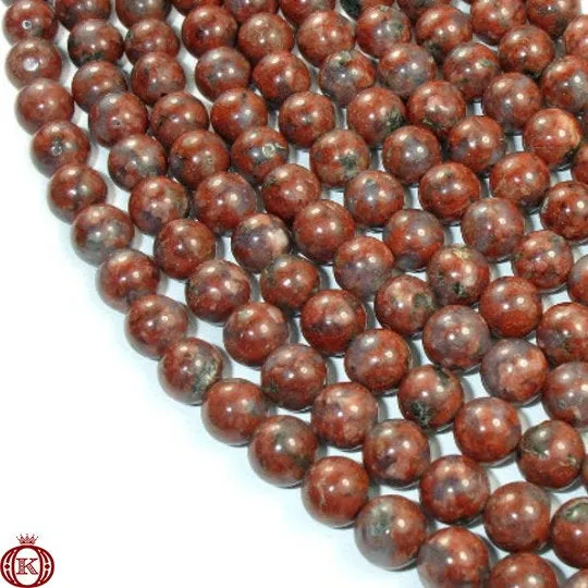 Red Sesame Jasper Beads Smooth Round