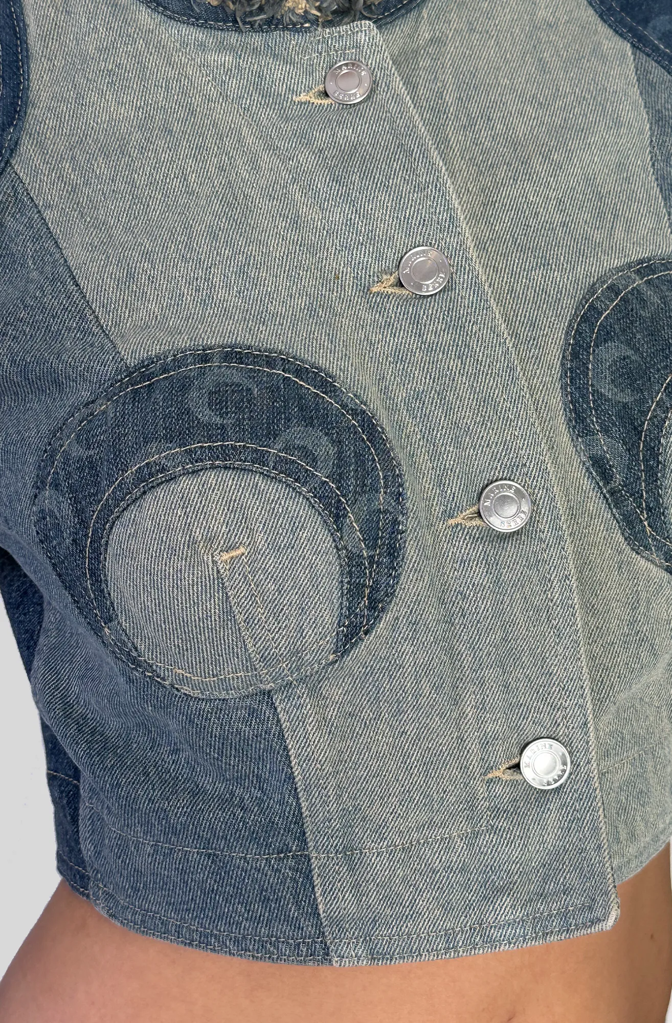 REGENERATED DENIM CROPPED JACKET