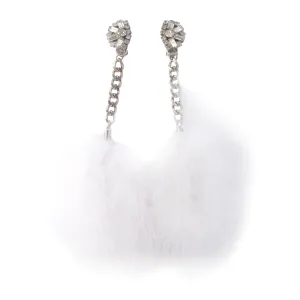 Rhinestone feather donut earrings