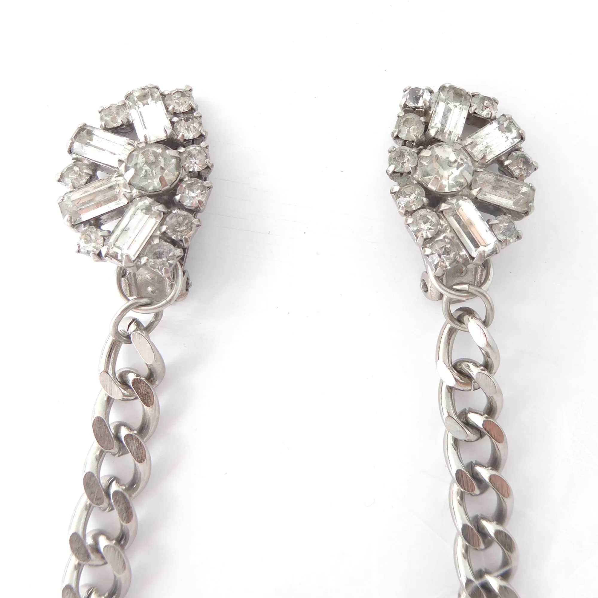 Rhinestone feather donut earrings